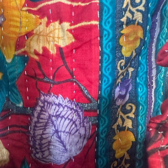 Kantha Handmade Recycled Saris Overalls India One of a Kind NEW - Picture 3 of 5